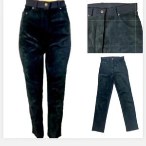 MITCHIE’S PANTS VINTAGE BLACK SUEDE CLASSIC  HIGH WAIST STRETCH SIZE MEDIUM